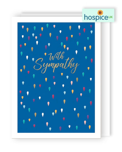 Sympathy - Multicoloured Raindrops - Greeting Card