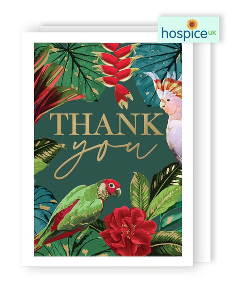 Thank You - Tropical Parrots - Greeting Card