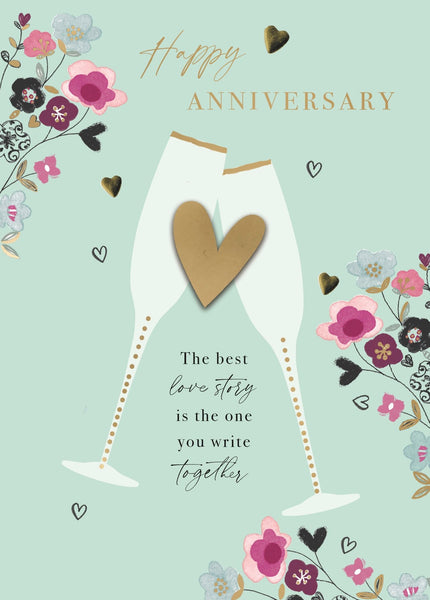 Your Anniversary - 2 Champagne Flutes - Greeting Card