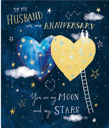 ANNIVERSARY HUSBAND / WE'RE WRITTEN IN THE STARS GREETING CARD