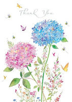 THANK YOU / PINK AND BLUE HYDRANGEAS GREETING CARD