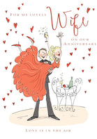 WIFE ANNIVERSARY/ LOVE IS IN THE AIR GREETING CARD