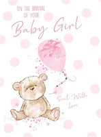 Baby Girl -Bailey Bear Greeting Card