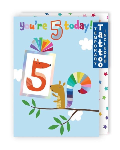 Age 5 - Fox Birthday Greeting Card