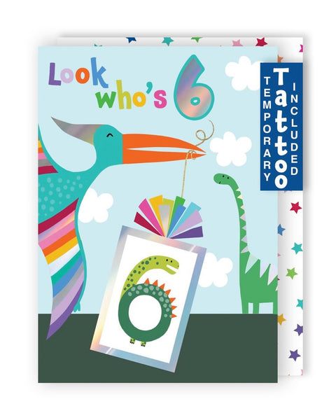 Age 6 - Dinosaur Birthday Greeting Card