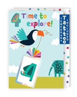 Age 4 - Elephant Birthday Greeting Card