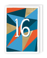 16th -16 Geometric Birthday card