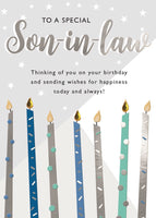 Son-In-Law - Candles Birthday card