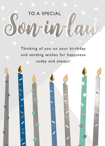 Son-In-Law - Candles Birthday card