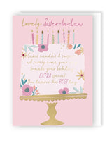 Sister in Law - Cake Birthday card