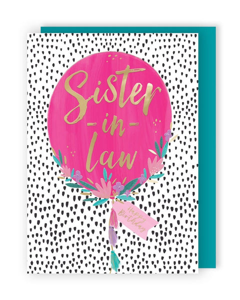 Sister in Law - Balloon Birthday card