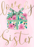 Sister - Floral Gift Birthday card