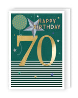 70th - 70 Star & Balloon Birthday card