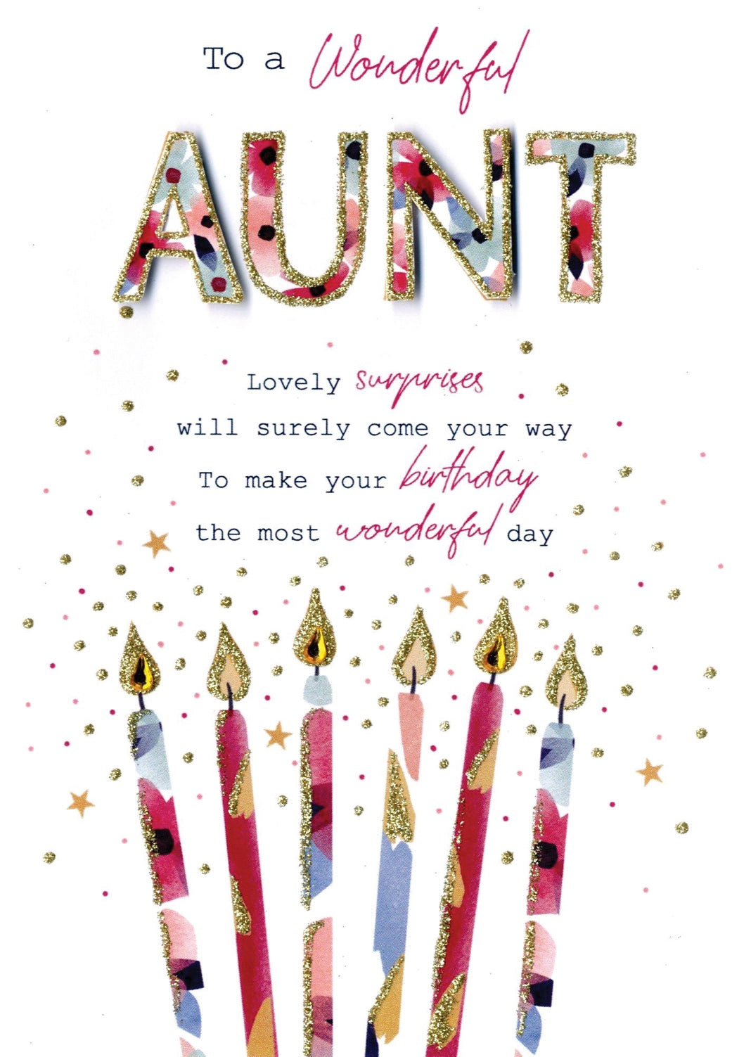 Aunt - Lettering & Candles Birthday card – The Alderney Centre for Free Printable Aunt Birthday Cards