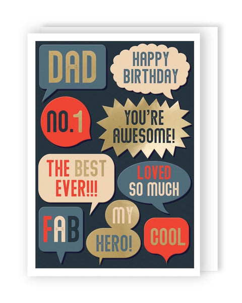 Dad - Speech Bubbles Birthday card