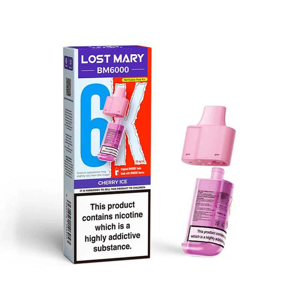 Lost Mary BM6000 Pod Cherry Ice 20mg POD ONLY