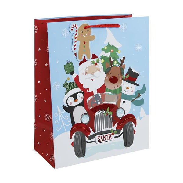 Christmas Cute Santa Medium Gift Bag (215mm x 253mm x 102mm)