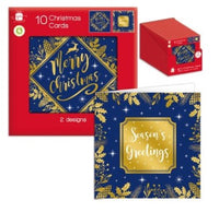 Midnight Blue Christmas Cards Pack of 10