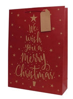 Christmas Kraft Text Tree  Medium Gift bag( 18 x 23 x 10cm)