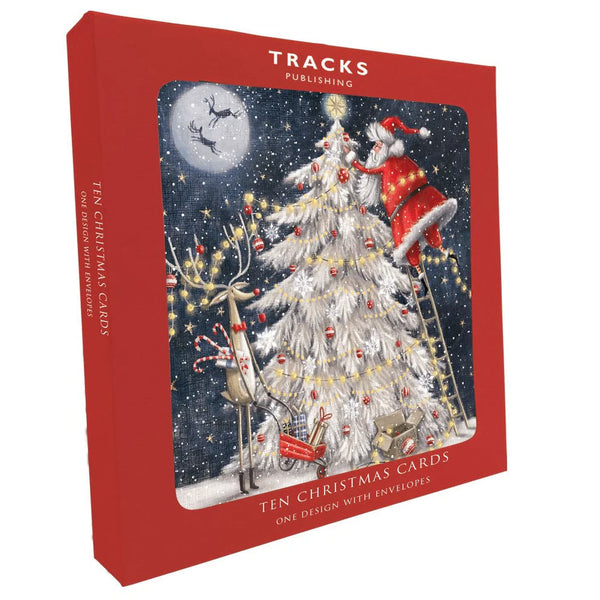 10 Charity Christmas cards - Tree & Father Christmas