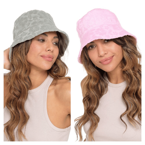 LADIES FLORAL EMBOSSED BUCKET HAT