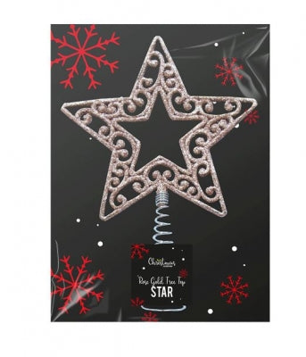 Rose Gold Tree Top Star 14cm