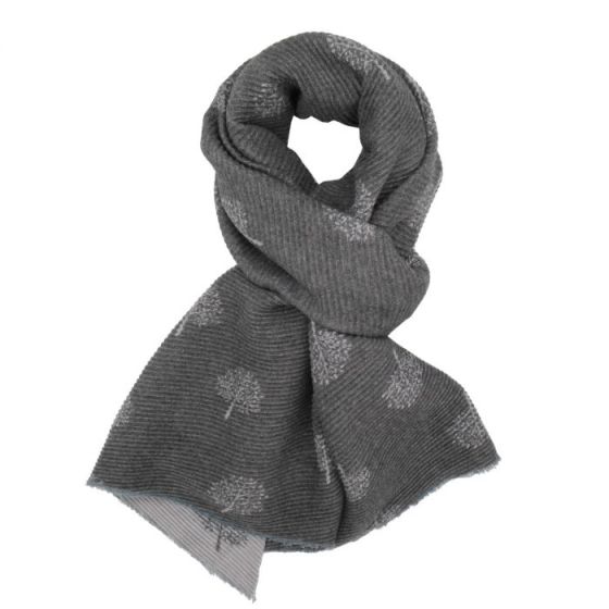 Red Cuckoo Trees Pleated Scarf GREY