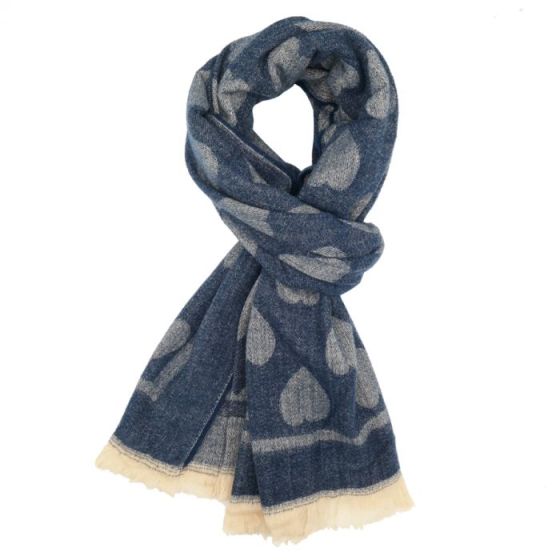 Red Cuckoo Love Heart Scarf NAVY