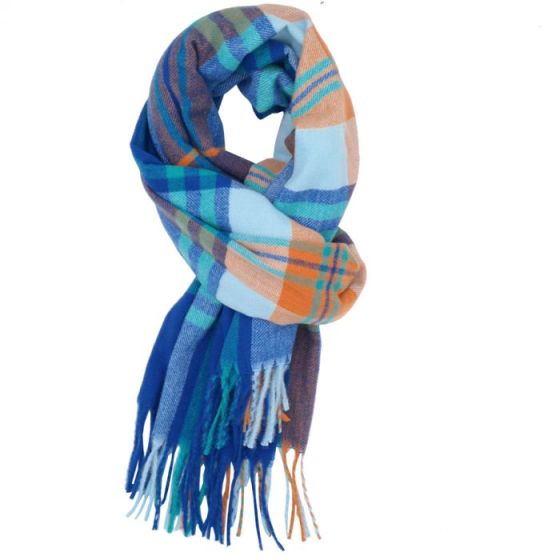 Red Cuckoo Tartan Scarf BLUE