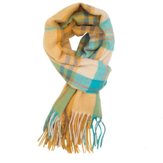 Red Cuckoo Tartan Scarf YELLOW