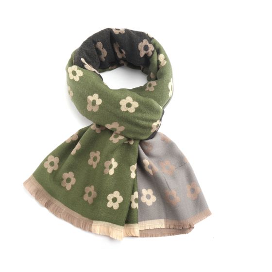 Little Flowers Green Scarf