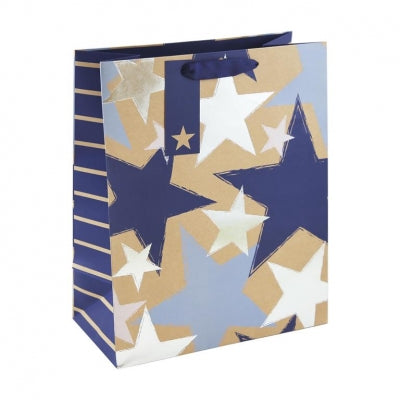 Kraft Blue Star Large Gift Bag