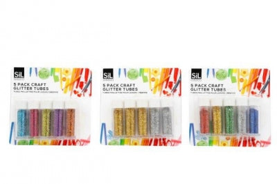 Christmas Crafting Glitter Tubes Pk5
