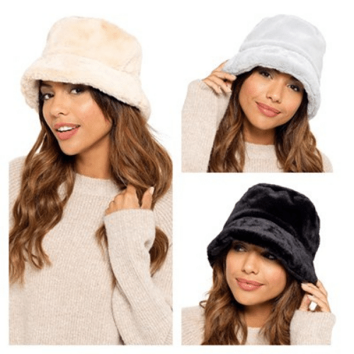 Ladies Fur Bucket Hat