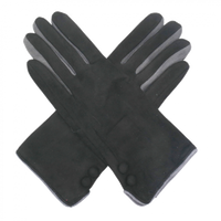 Red Cuckoo Buttons Gloves BLACK