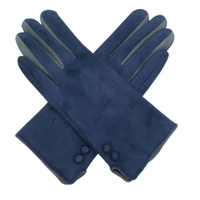 Red Cuckoo Buttons Gloves NAVY