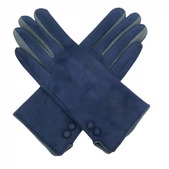 Red Cuckoo Buttons Gloves NAVY