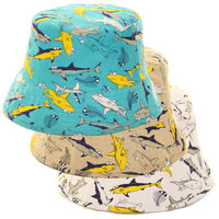 Boys Shark Print Bush Hat