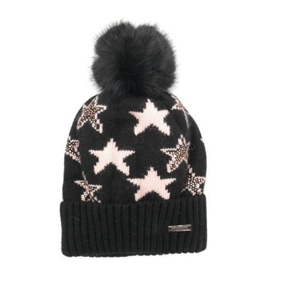 Red Cuckoo Stars Hat BLACK