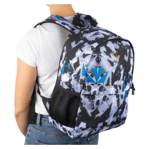 Blue Design Backpack With Zip Front