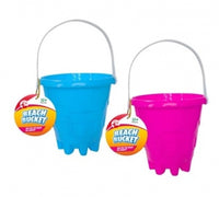 Round Plastic Castle Bucket  Beach Toy