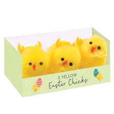 3 Chenille Yellow Chicks