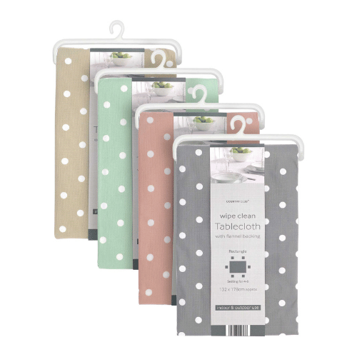Polka Dot Design Wipe Clean Tablecloths