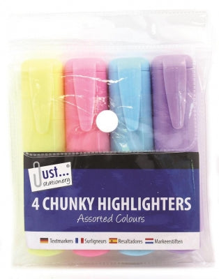Tallon 4 Chunky Highlighters Assorted Pastel Colours