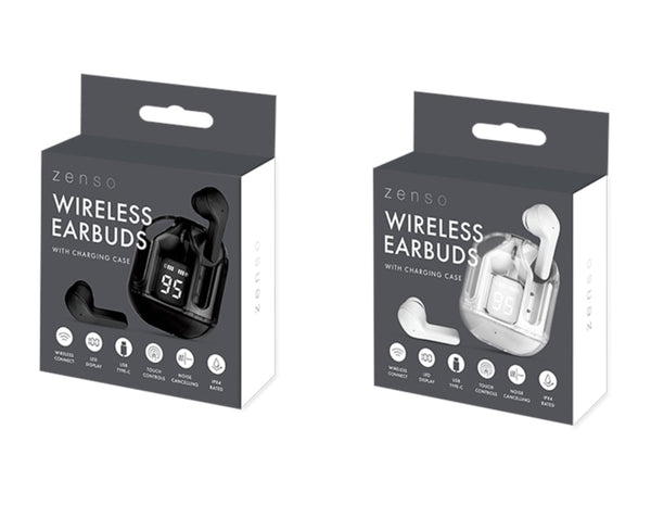 Wireless Earbuds with Digital Screen Charging Case