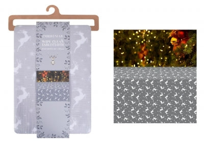 Christmas Stag Wipe Clean Tablecloth 132 x 178cm