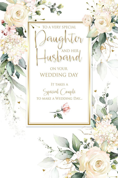 Daughter & Husband Wedding Day Greeting Card