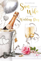 Son and Wife Wedding Day Greeting Card