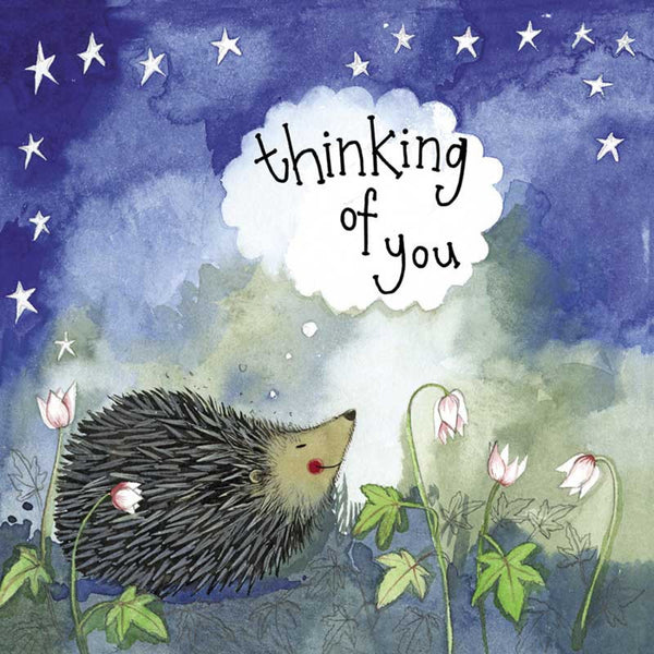 STARLIGHT HEDGEHOG THINKING OF YOU FOIL GREETING CARD