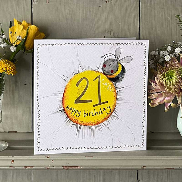 BEE 21 YEAR OLD 21st SPARKLE GREETING CARD*